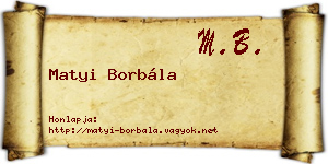 Matyi Borbála névjegykártya